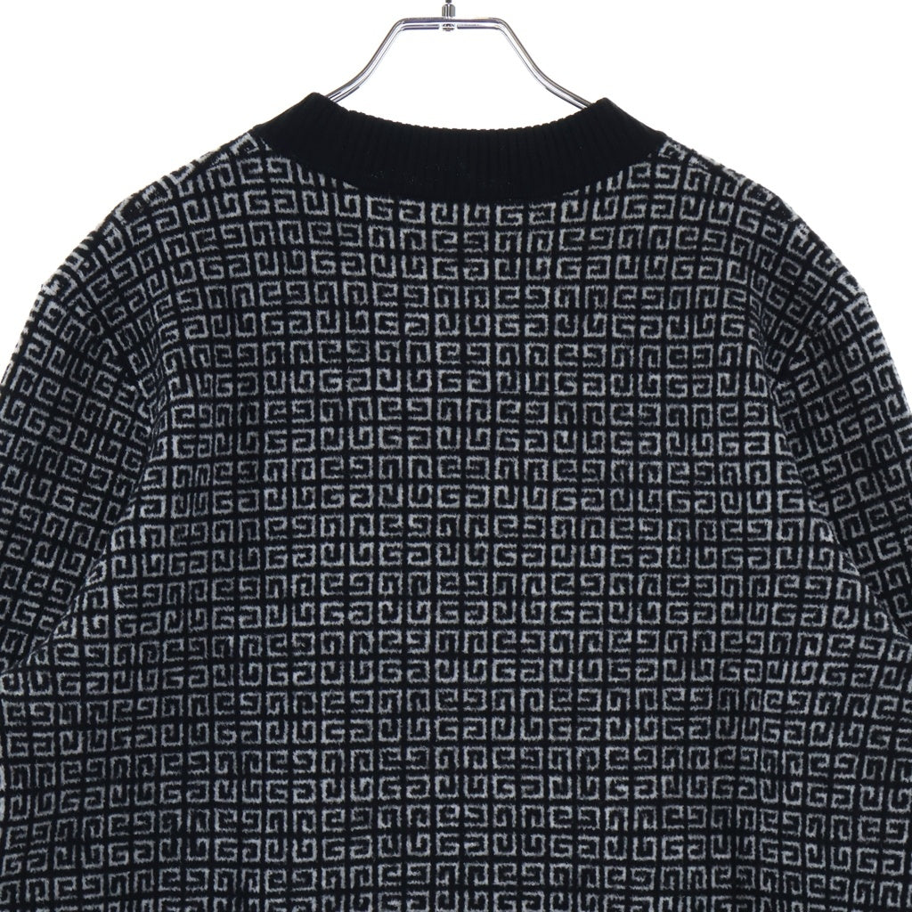 GIVENCHY(ジバンシィ) 4G Allover Crewneck Sweater オールオーバー クルーネック 長袖ニット セーター ブラック/ホワイト BM90H84Y9F