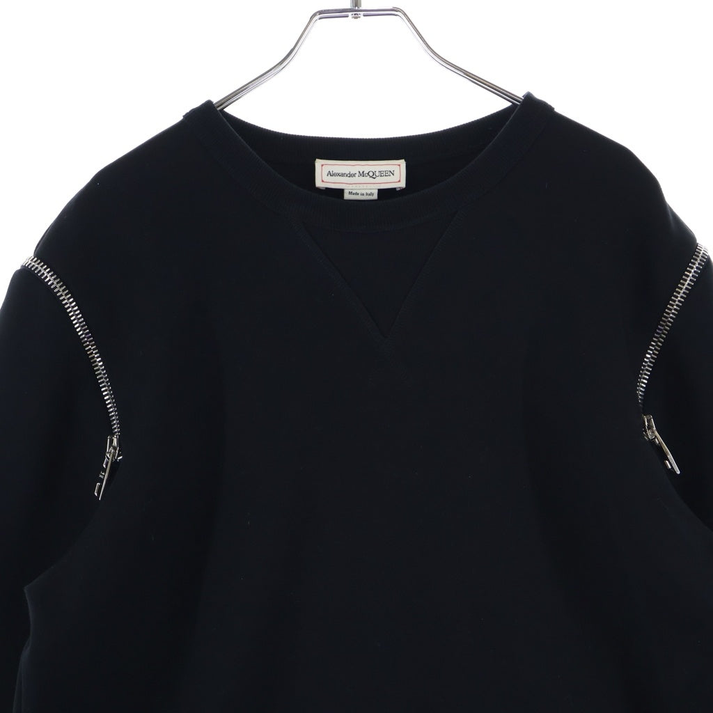 Alexander McQueen(アレキサンダーマックイーン) MULTI ZIP SWEATSHIRT アームジップ クルーネック 長袖スウェット トレーナー ブラック 687743