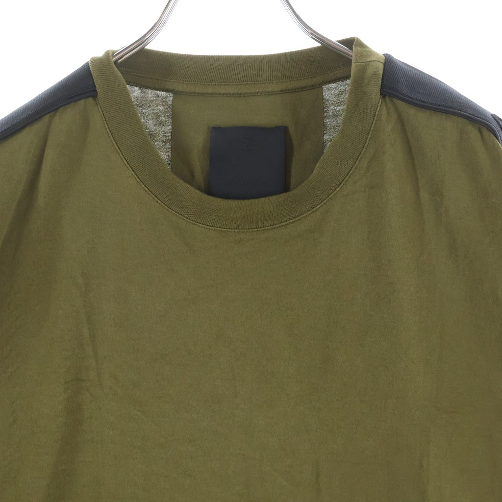 GIVENCHY(ジバンシィ) 21AW ロゴテープ スリムフィット クルーネック 半袖Tシャツ カットソー カーキ BM714Q3Y6B
