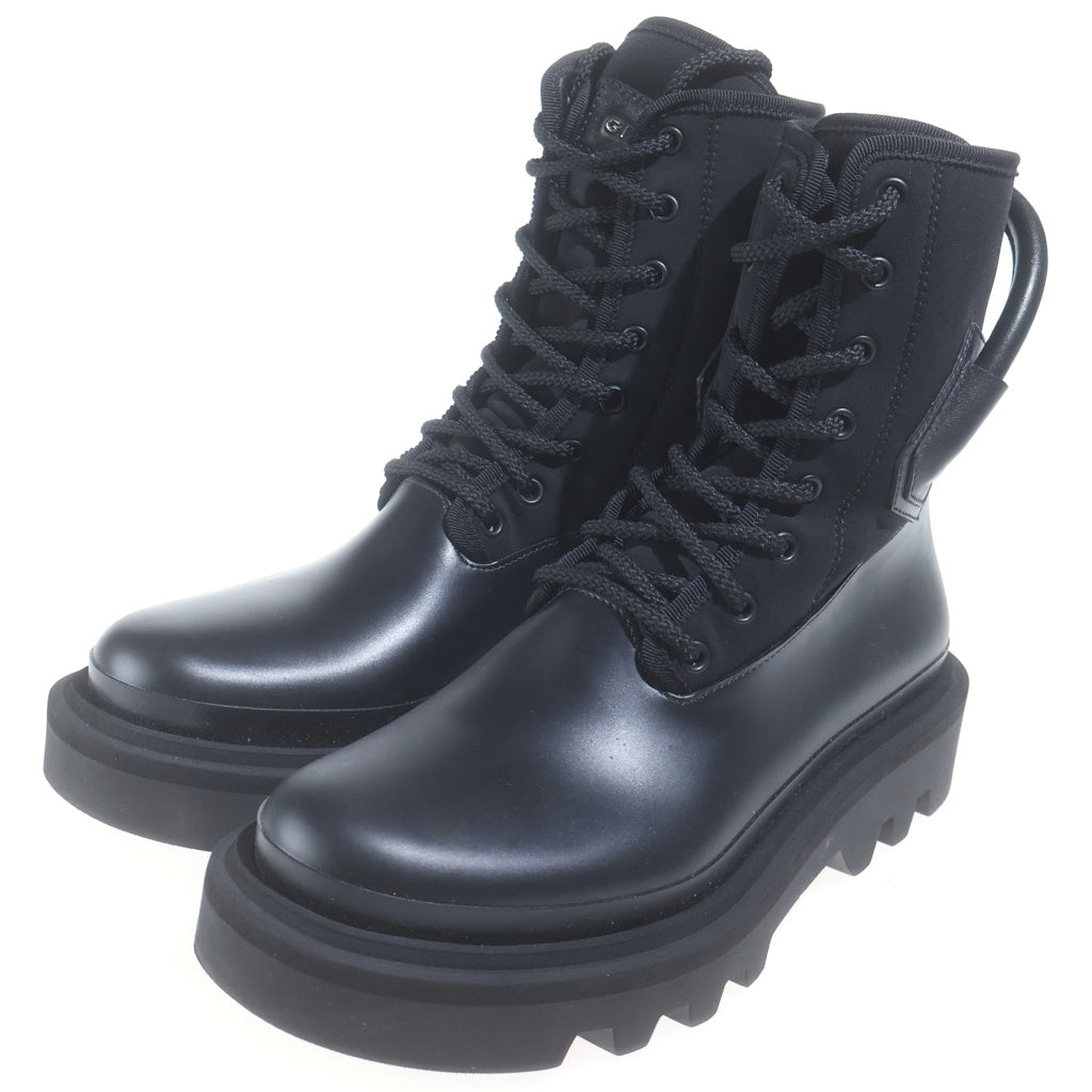 GIVENCHY(ジバンシィ) COMBAT BOOT 素材切替 レースアップ ハイカットブーツ ブラック BH700GH0S5