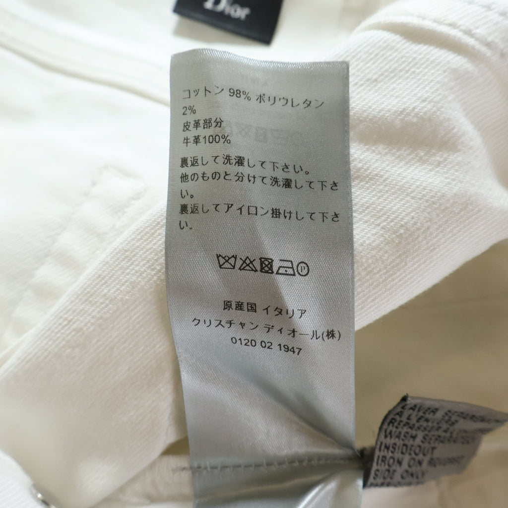 DIOR(ディオール) デストロイ加工 ボタンフライ スキニーデニムパンツ ホワイト 633D038T027X