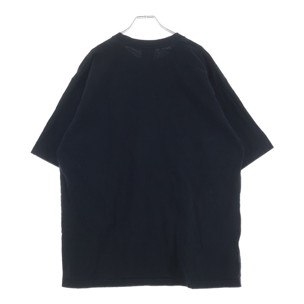 A BATHING APE(アベイシングエイプ) チェック柄ロゴプリント クルーネック 半袖Tシャツ カットソー ブラック 001TEH301047X