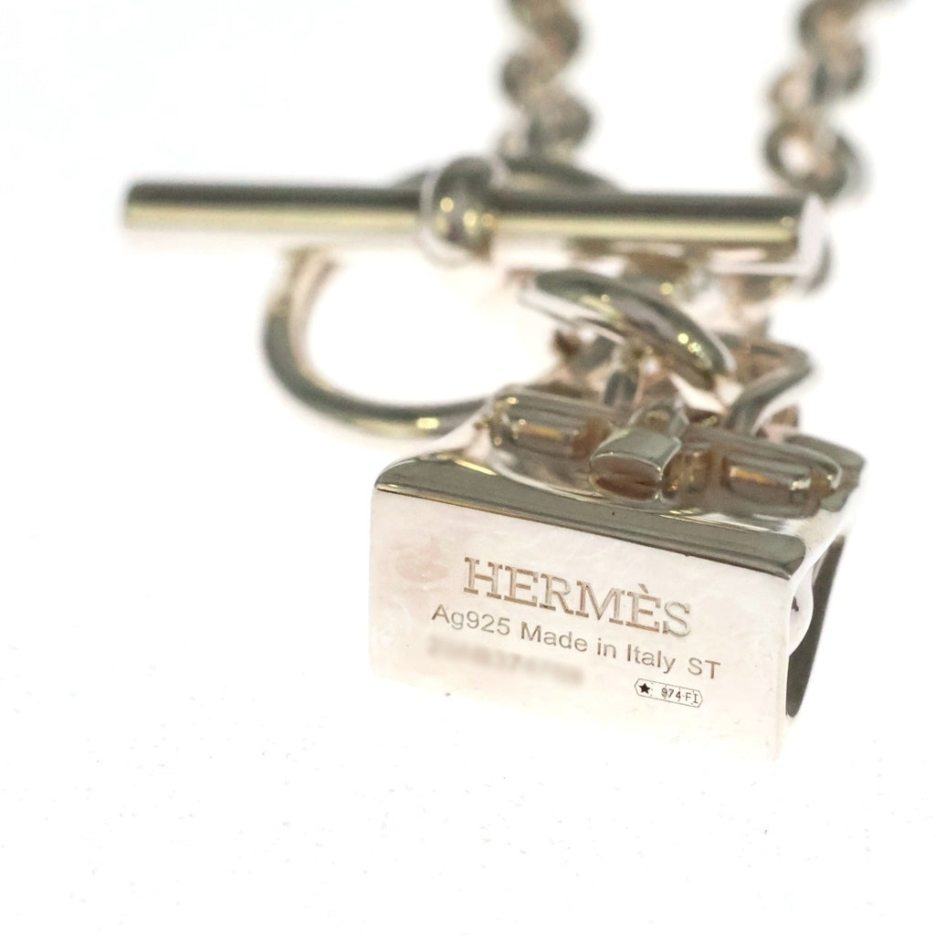HERMES(エルメス) アミュレット バーキン チャーム付き チェーン ブレスレット シルバー レディース