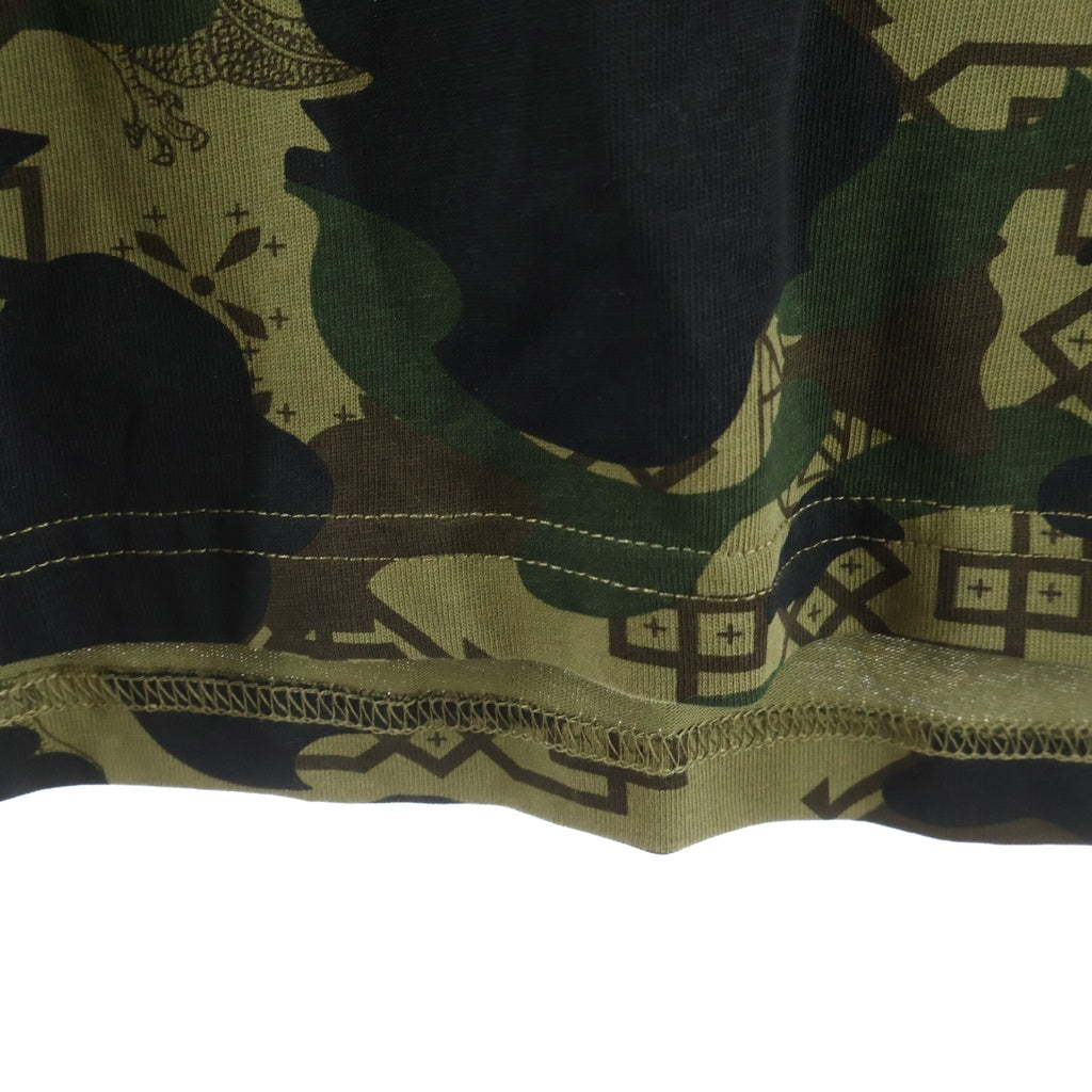 A BATHING APE(アベイシングエイプ) ×CLOT OVERPRINT LOGO RELAXED FIT TEE クロット 総柄 クルーネック 半袖Tシャツ カットソー カーキ 001CSK731920C
