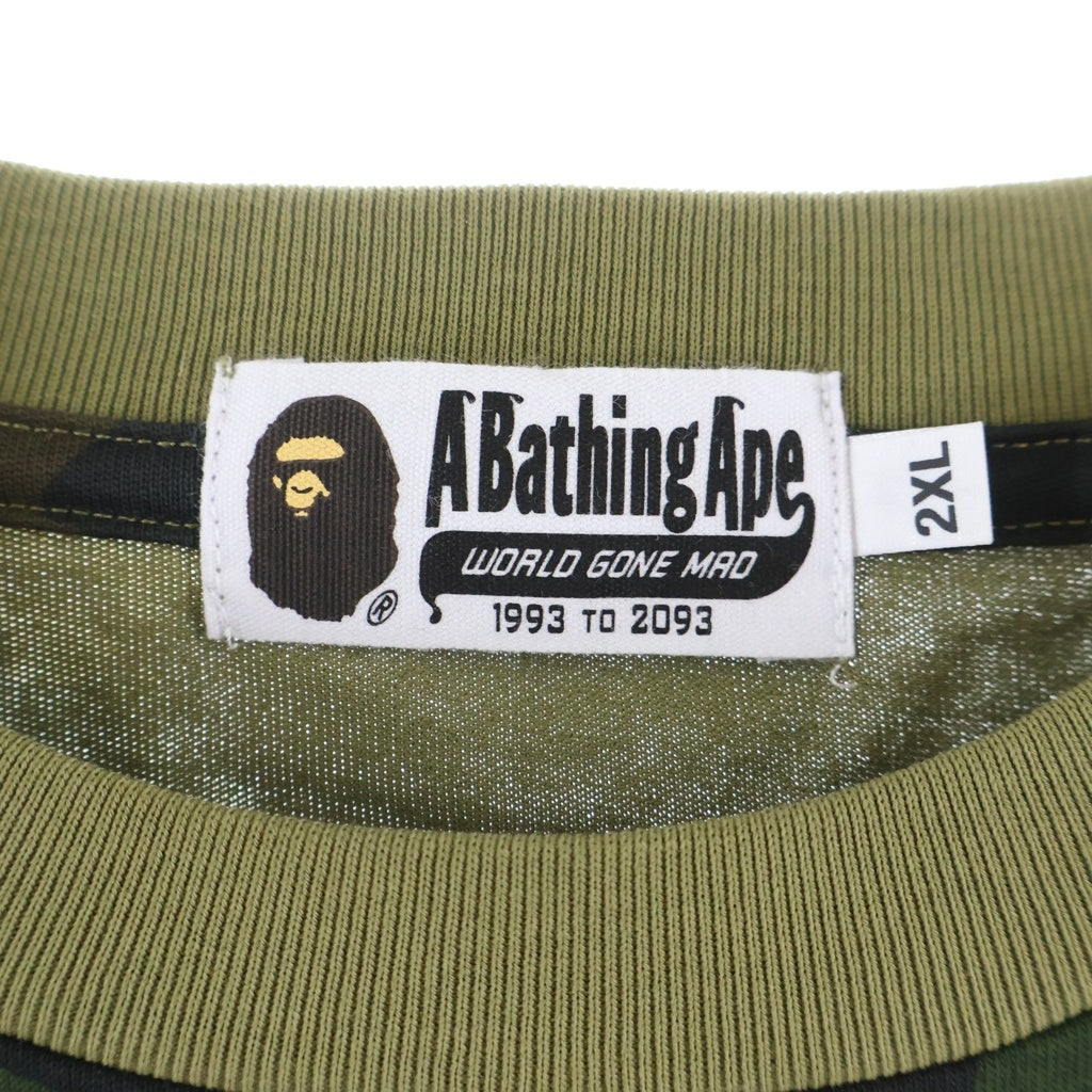 A BATHING APE(アベイシングエイプ) ×CLOT OVERPRINT LOGO RELAXED FIT TEE クロット 総柄 クルーネック 半袖Tシャツ カットソー カーキ 001CSK731920C