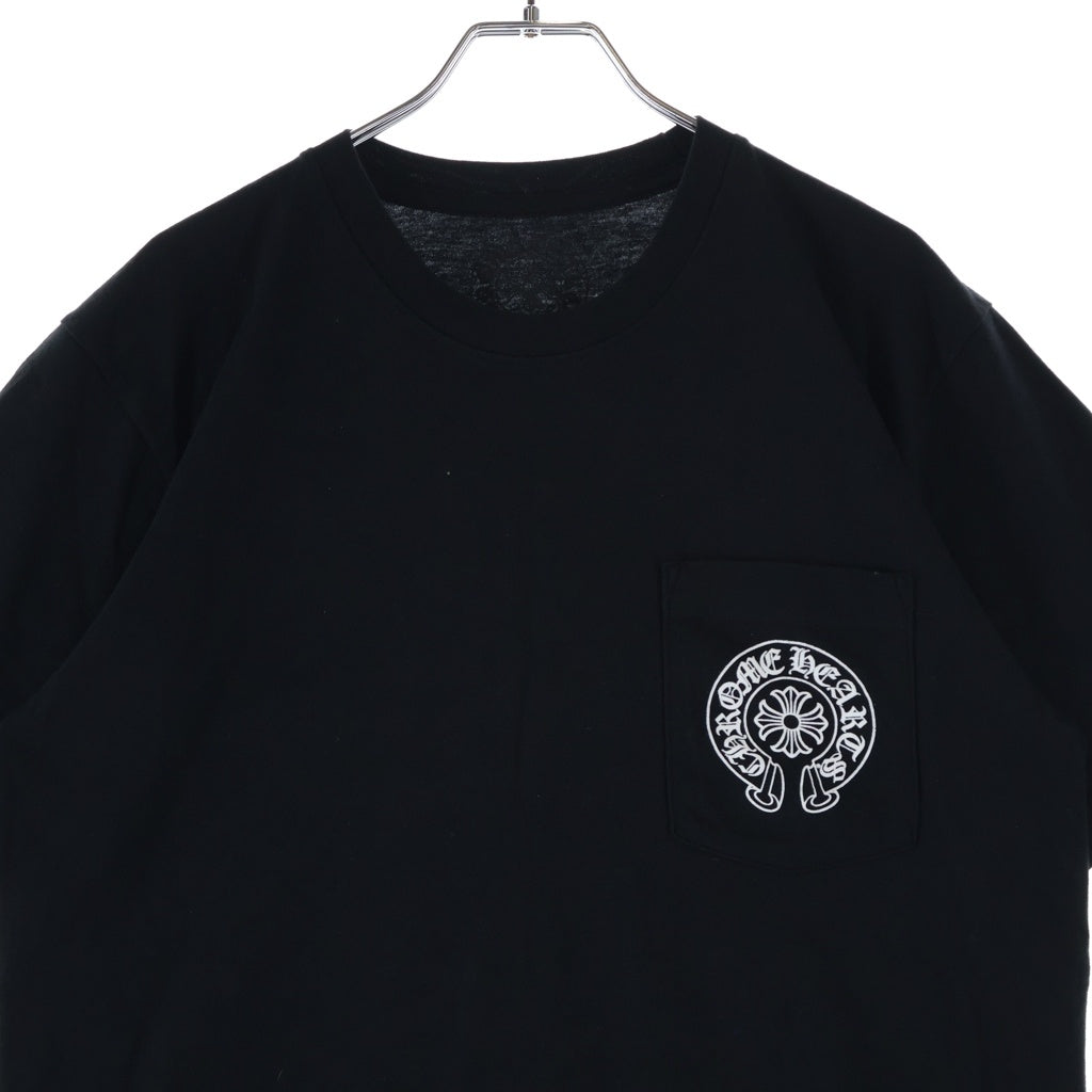 CHROME HEARTS(クロムハーツ) HORSESHOE S/S TEE ホースシュープリント ポケット半袖Tシャツ カットソー ブラック