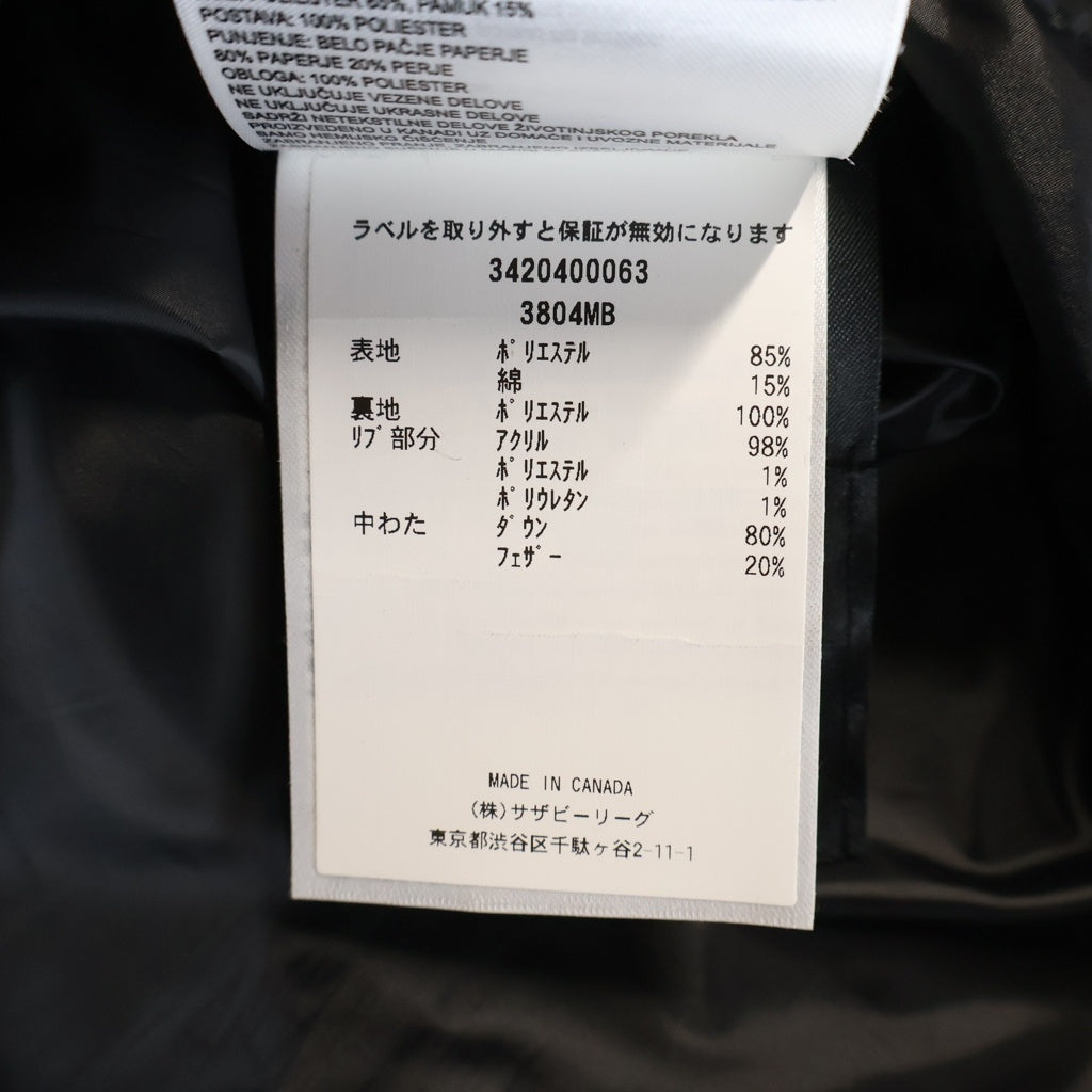CANADA GOOSE(カナダグース) MacMillan Parka Black Label マクミラン パーカ ブラックレーベル ジップアップ ダウンジャケット ブラック 3804MB