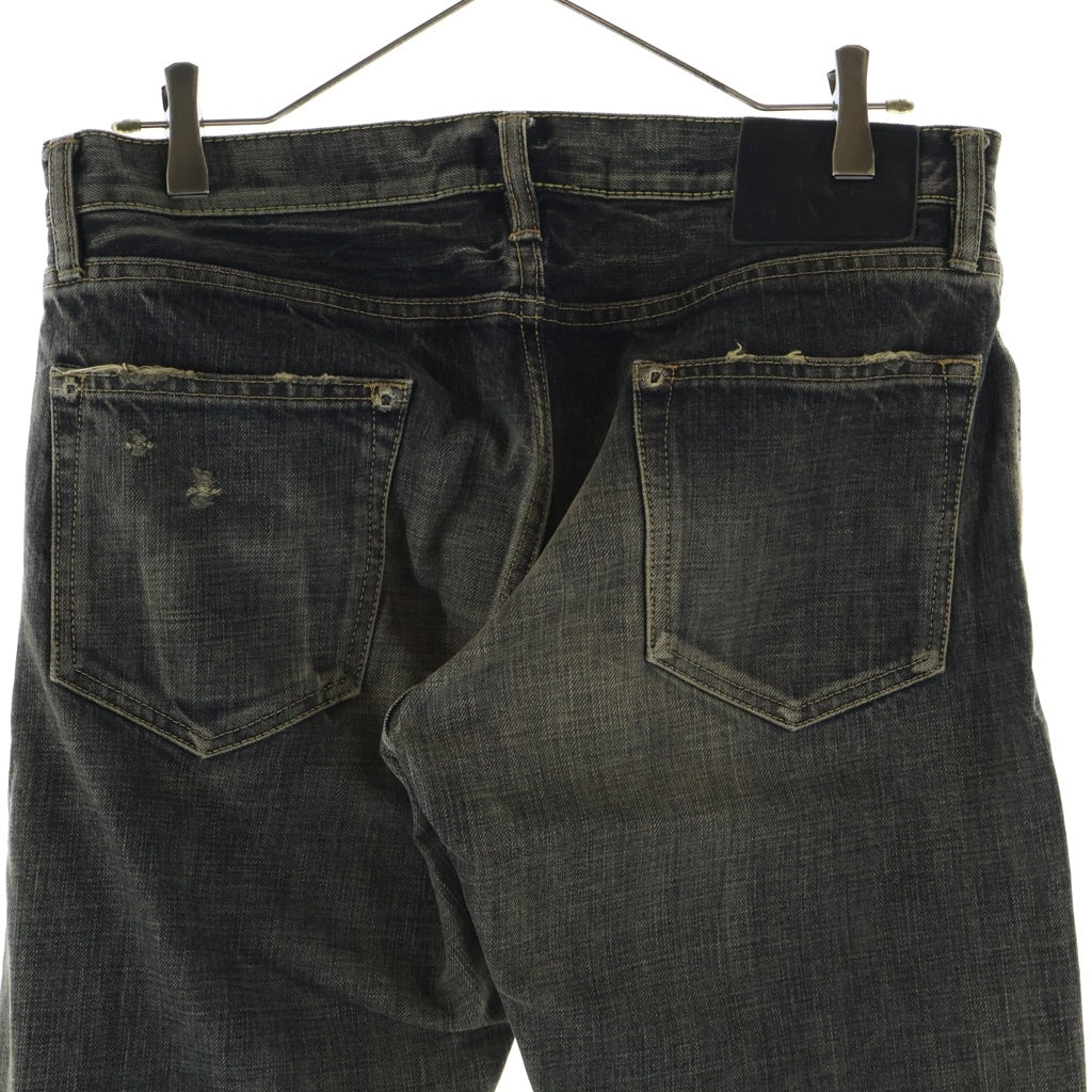 HYSTERIC GLAMOUR(ヒステリックグラマー) 00S NOBU SLIM ノブスリム ヴィンテージ加工 スタッズ デニムパンツ ブラック 4AP-2343