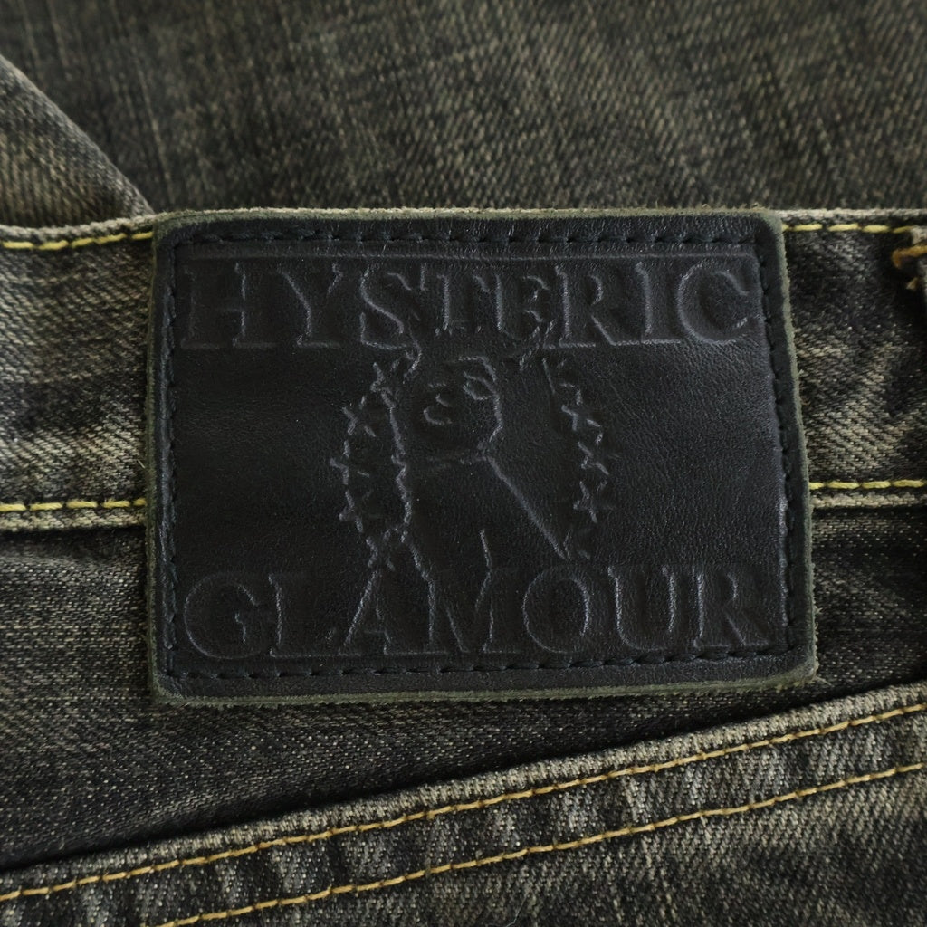HYSTERIC GLAMOUR(ヒステリックグラマー) 00S NOBU SLIM ノブスリム ヴィンテージ加工 スタッズ デニムパンツ ブラック 4AP-2343