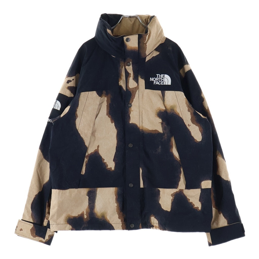 THE NORTH FACE(ザノースフェイス) 21AW SUPREME Bleached Denim Print Mountain Jacket × シュプリーム 総柄 ブリーチ デニム プリント マウンテンジャケット ブラック/ブラウン NP52100I