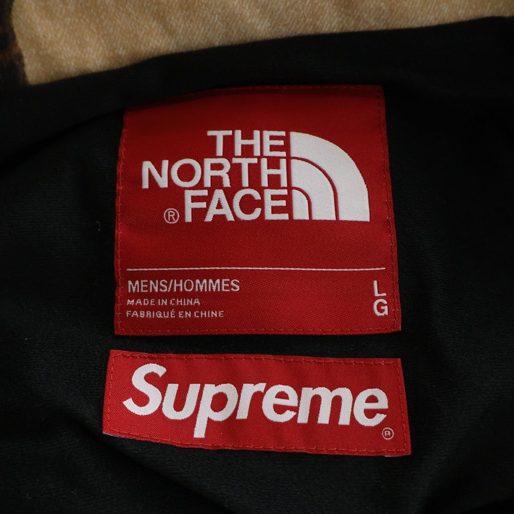 THE NORTH FACE(ザノースフェイス) 21AW SUPREME Bleached Denim Print Mountain Jacket × シュプリーム 総柄 ブリーチ デニム プリント マウンテンジャケット ブラック/ブラウン NP52100I