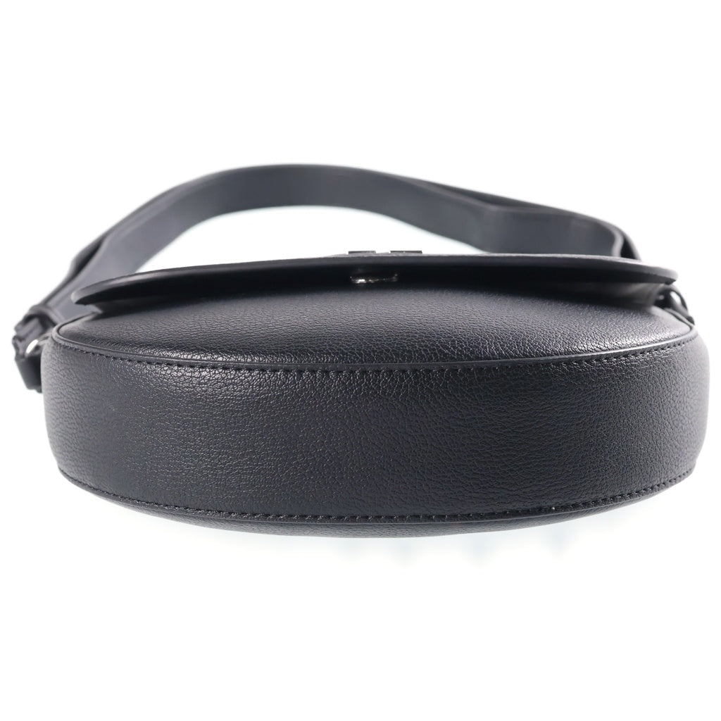 Calvin Klein(カルバンクライン) メタルロゴプレート モノグラム サドル ショルダーバッグ ブラック DH3439 レディース