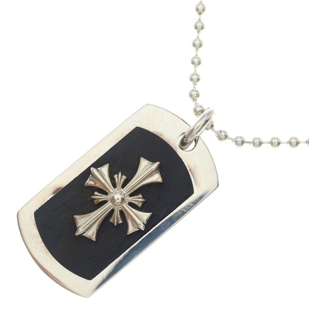 Personal Jesus(パーソナルジーザス) WOOD DOG TAG W/LARGE ドッグタグ クロス ボールチェーン ネックレス シルバー