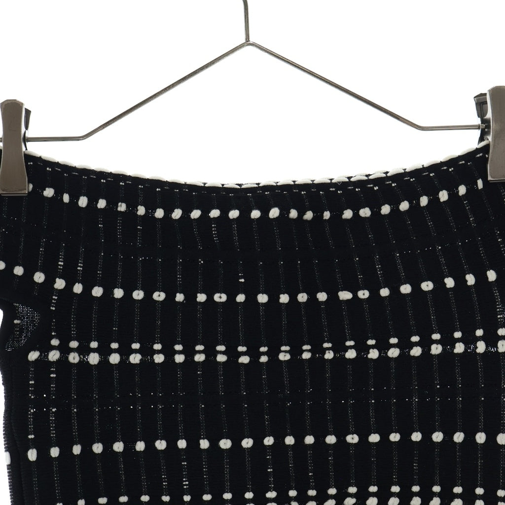 Alexander McQueen(アレキサンダーマックイーン) Off Shoulder Knit オフショルダー ニット トップス レディース ブラック/ホワイト 758551 Q1A6P