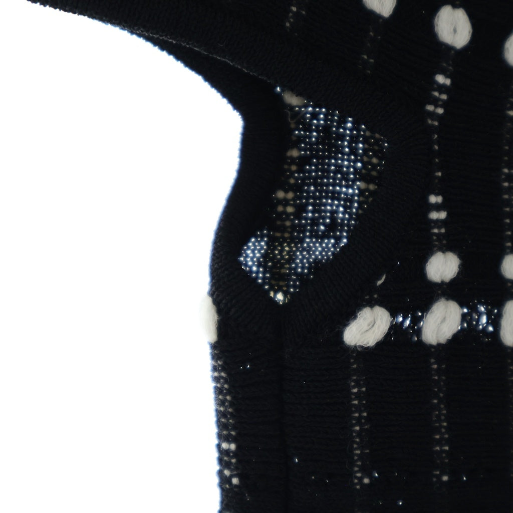 Alexander McQueen(アレキサンダーマックイーン) Off Shoulder Knit オフショルダー ニット トップス レディース ブラック/ホワイト 758551 Q1A6P