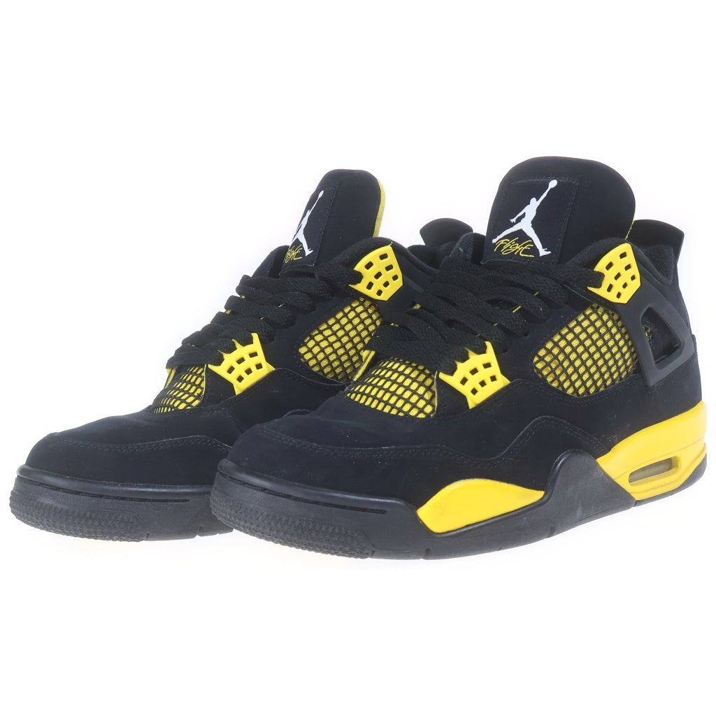 NIKE(ナイキ) AIR JORDAN RETRO THUNDER エアジョーダン 4 レトロ サンダー ハイカットスニーカー ブラック/イエロー US9.5/27.5cm DH6927-017