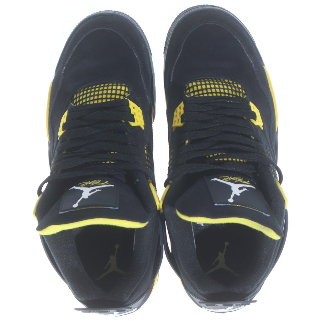 NIKE(ナイキ) AIR JORDAN RETRO THUNDER エアジョーダン 4 レトロ サンダー ハイカットスニーカー ブラック/イエロー US9.5/27.5cm DH6927-017