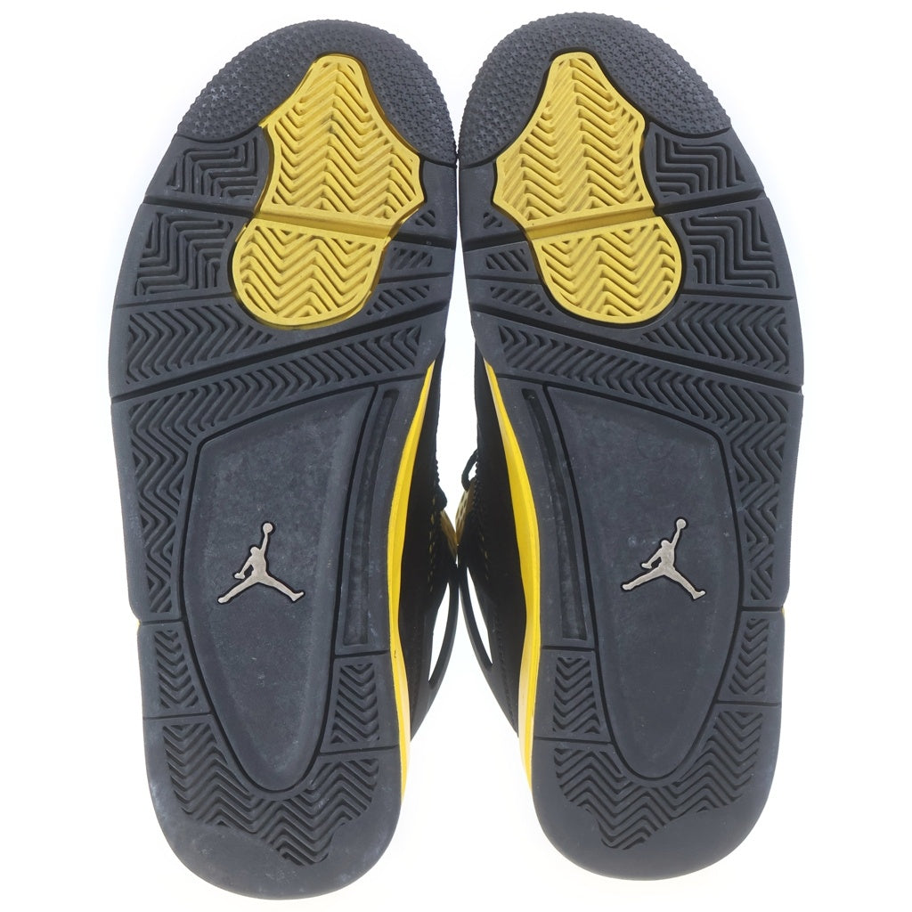 NIKE(ナイキ) AIR JORDAN RETRO THUNDER エアジョーダン 4 レトロ サンダー ハイカットスニーカー ブラック/イエロー US9.5/27.5cm DH6927-017