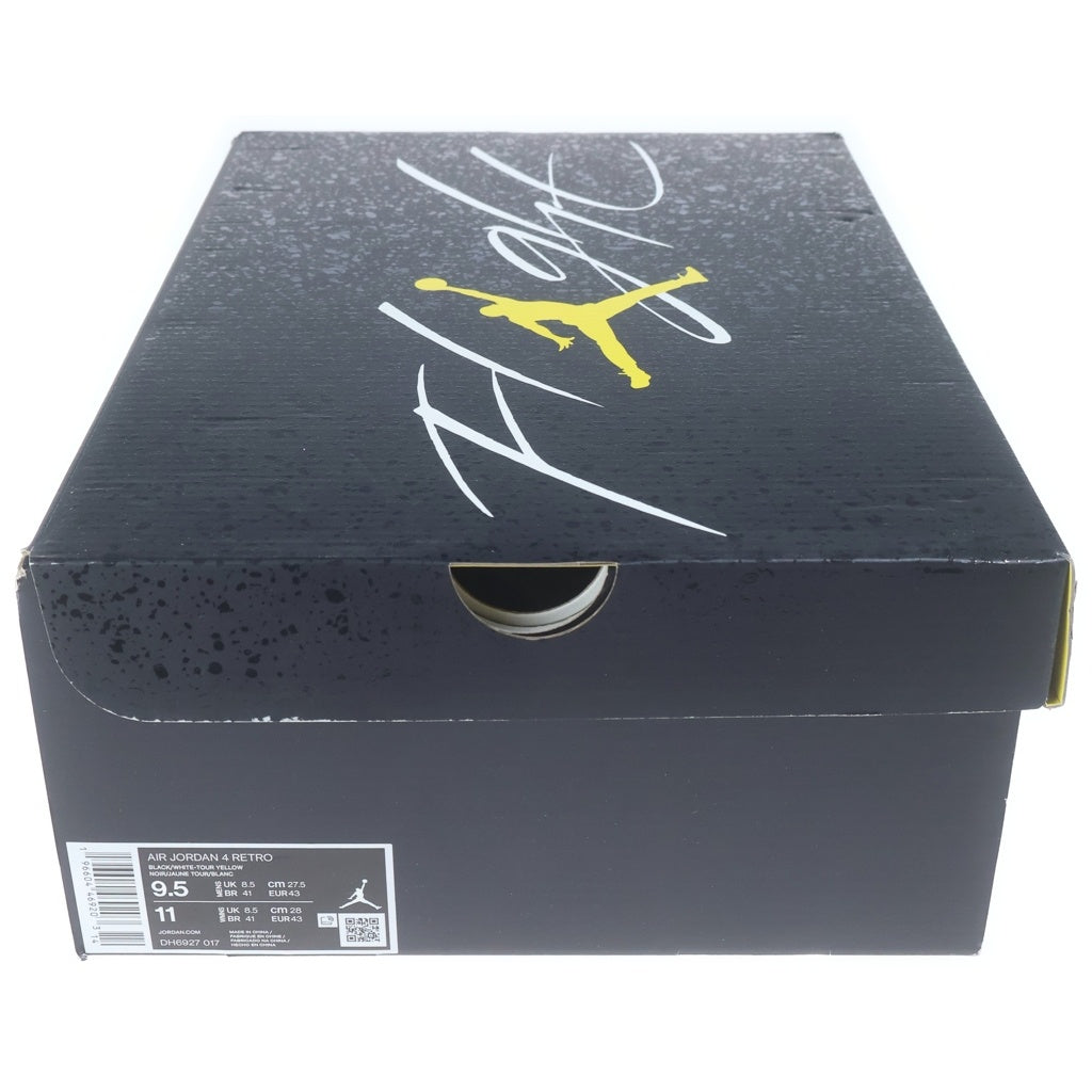 NIKE(ナイキ) AIR JORDAN RETRO THUNDER エアジョーダン 4 レトロ サンダー ハイカットスニーカー ブラック/イエロー US9.5/27.5cm DH6927-017