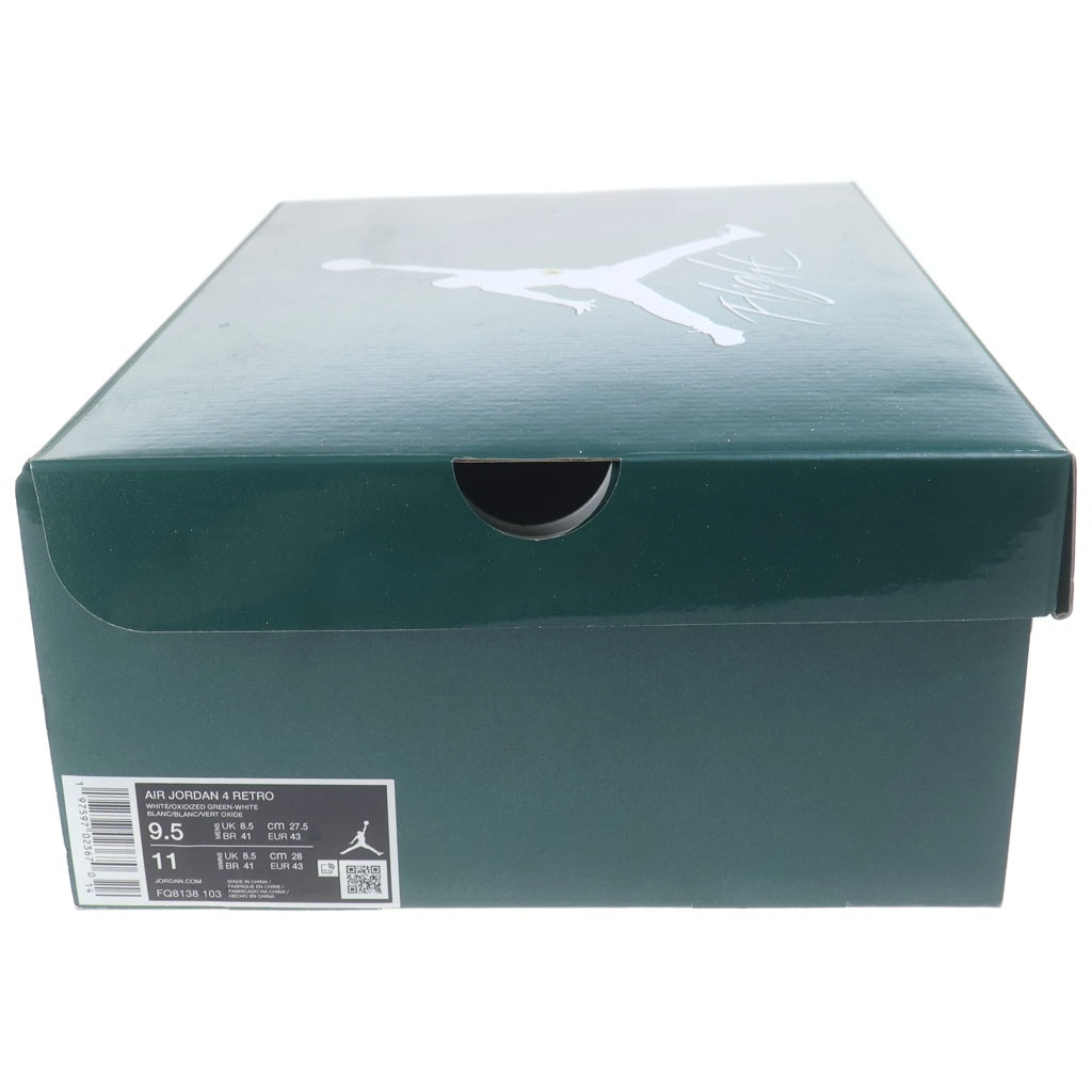 NIKE(ナイキ) AIR JORDAN 4 RETRO OXIDIZED GREEN エアジョーダン4 レトロ オキシダイズドグリーン ハイカットスニーカー ホワイト/グリーン US9.5/27.5cm FQ8138-103