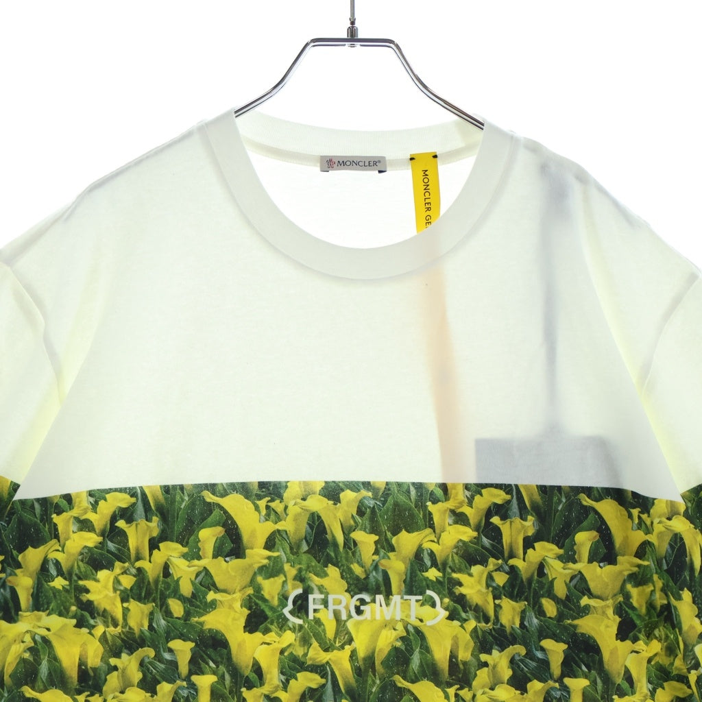 MONCLER(モンクレール) 23AW ×Fragment フラグメント フラワープリント 半袖Tシャツ カットソー ホワイト I209U8C00001