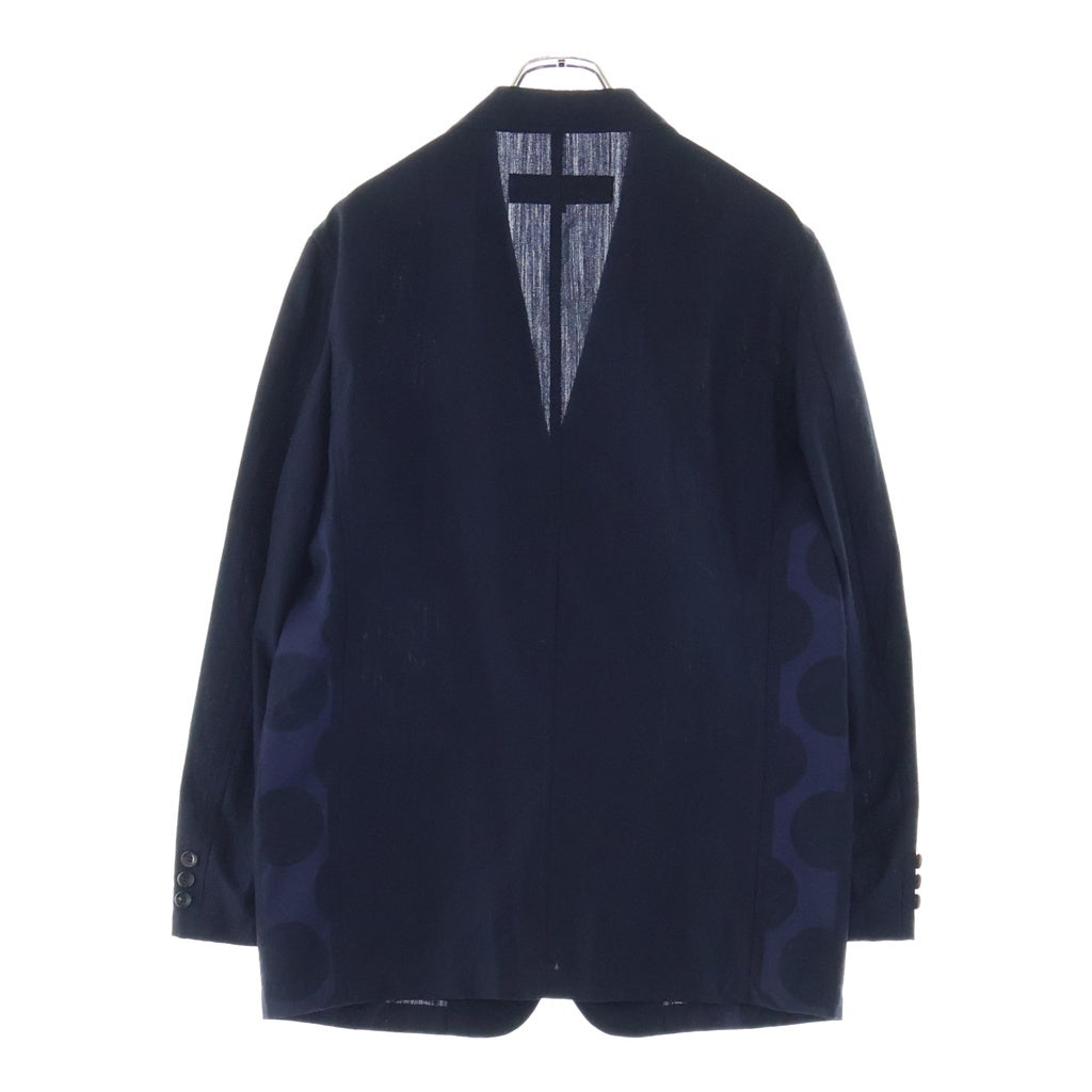 COMME des GARCONS HOMME(コムデギャルソンオム) 02SS 田中オム ドット柄 3B ノッチドラペル シングルテーラードジャケット ブラック/パープル HE-J014 AD2001