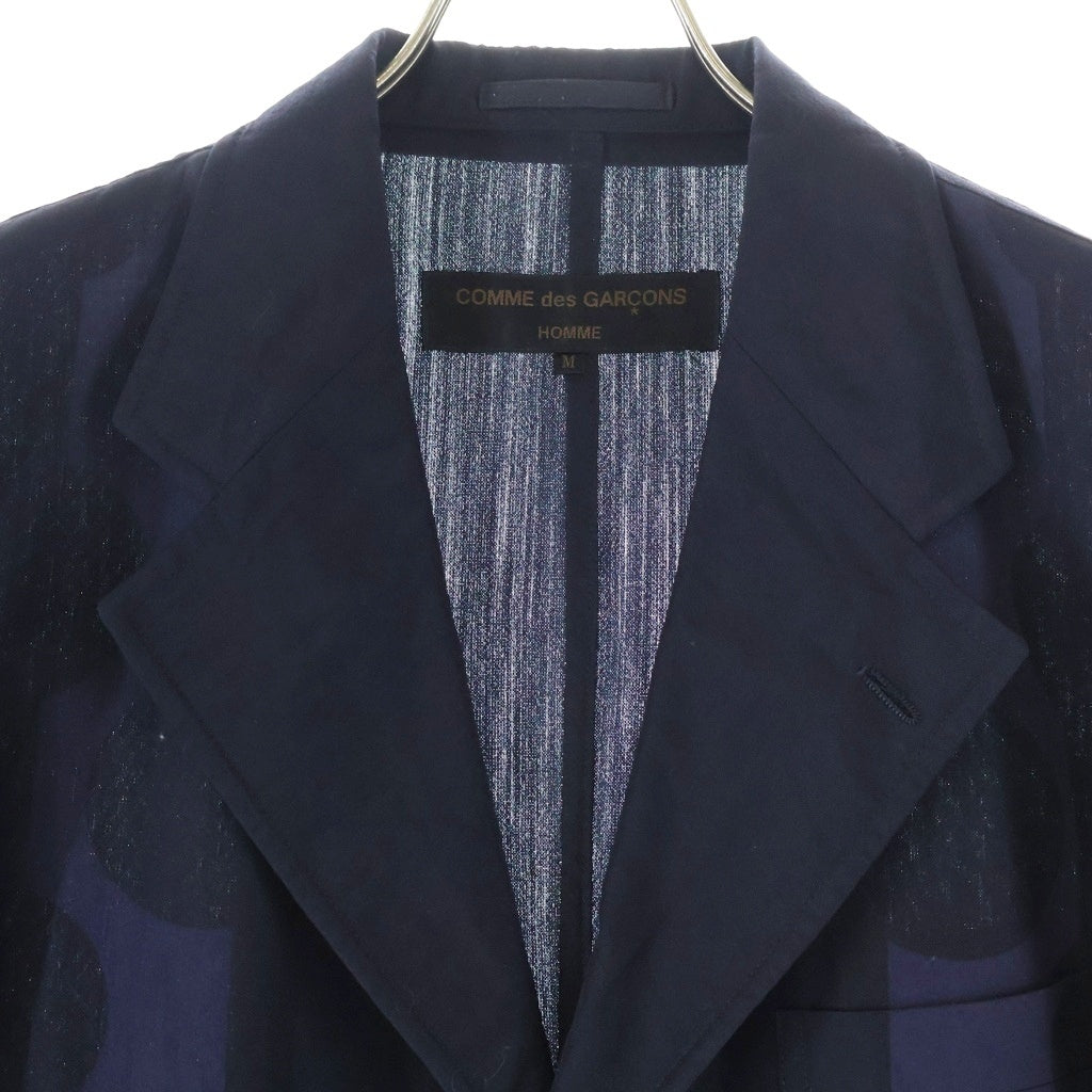 COMME des GARCONS HOMME(コムデギャルソンオム) 02SS 田中オム ドット柄 3B ノッチドラペル シングルテーラードジャケット ブラック/パープル HE-J014 AD2001