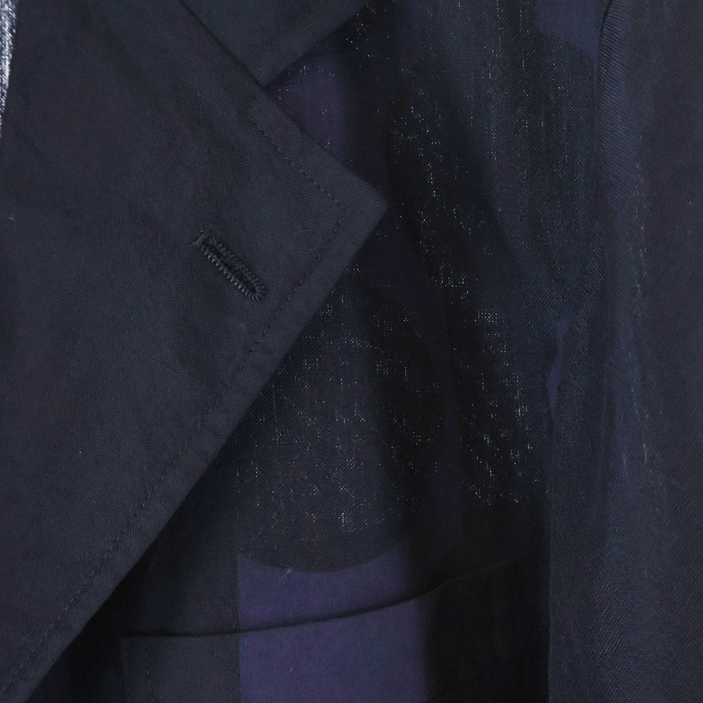 COMME des GARCONS HOMME(コムデギャルソンオム) 02SS 田中オム ドット柄 3B ノッチドラペル シングルテーラードジャケット ブラック/パープル HE-J014 AD2001