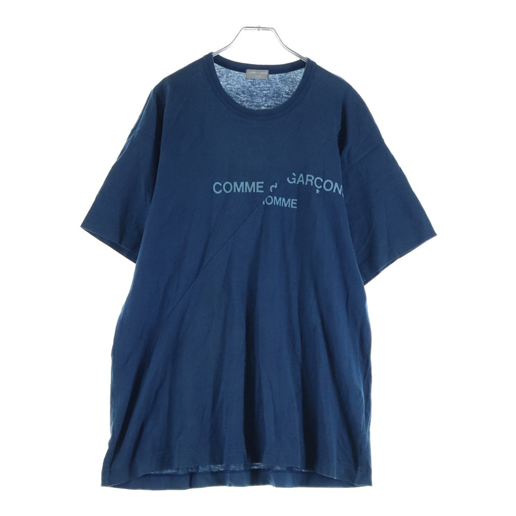 COMME des GARCONS HOMME(コムデギャルソンオム) 98SS 田中オム スプリットロゴ クルーネック半袖Tシャツ カットソー ブルー HT-100310 AD1997