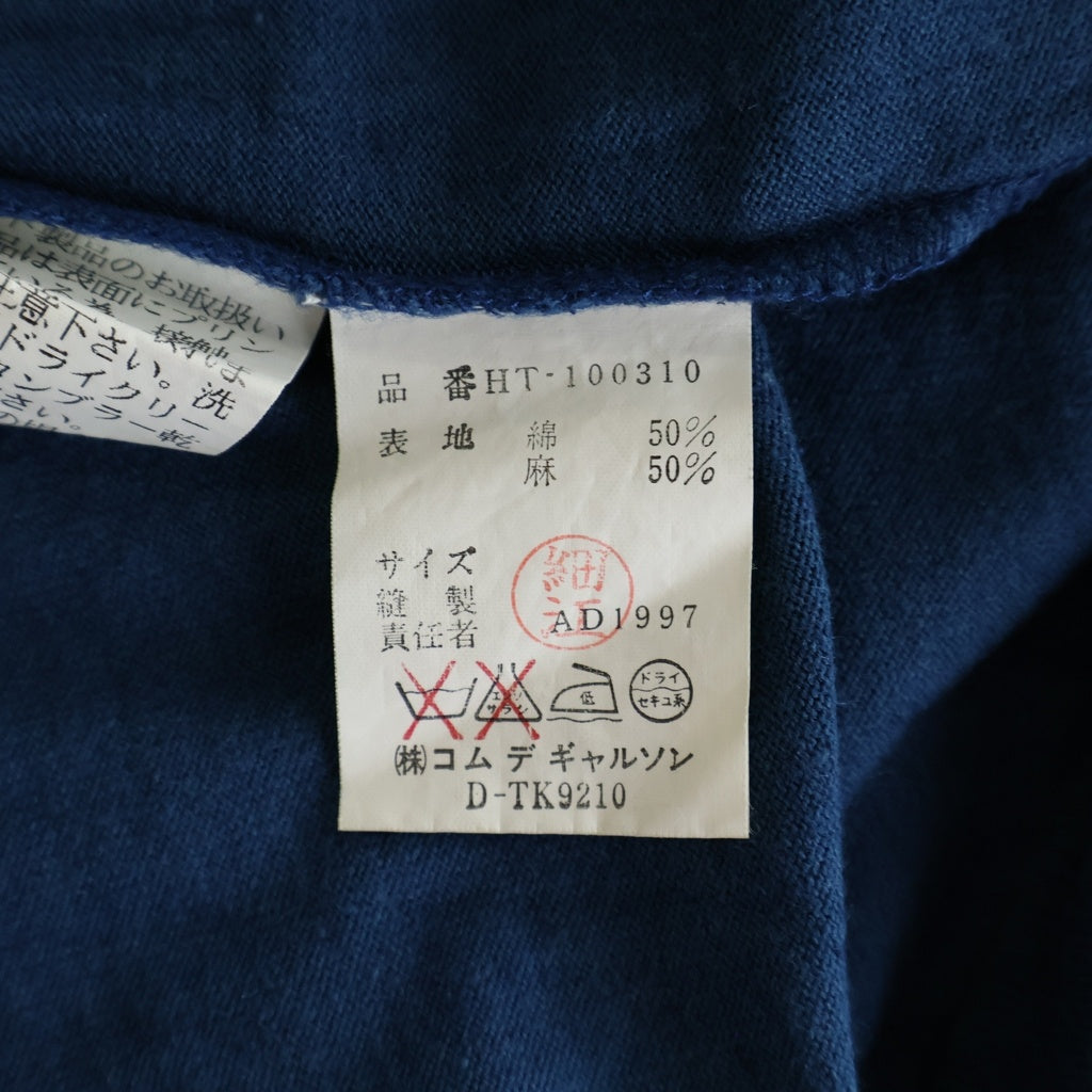 COMME des GARCONS HOMME(コムデギャルソンオム) 98SS 田中オム スプリットロゴ クルーネック半袖Tシャツ カットソー ブルー HT-100310 AD1997