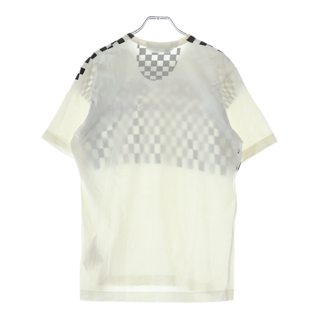 COMME des GARCONS SHIRT(コムデギャルソンシャツ) 00SS チェッカーフラッグ柄 クルーネック半袖Tシャツ カットソー ホワイト S08198