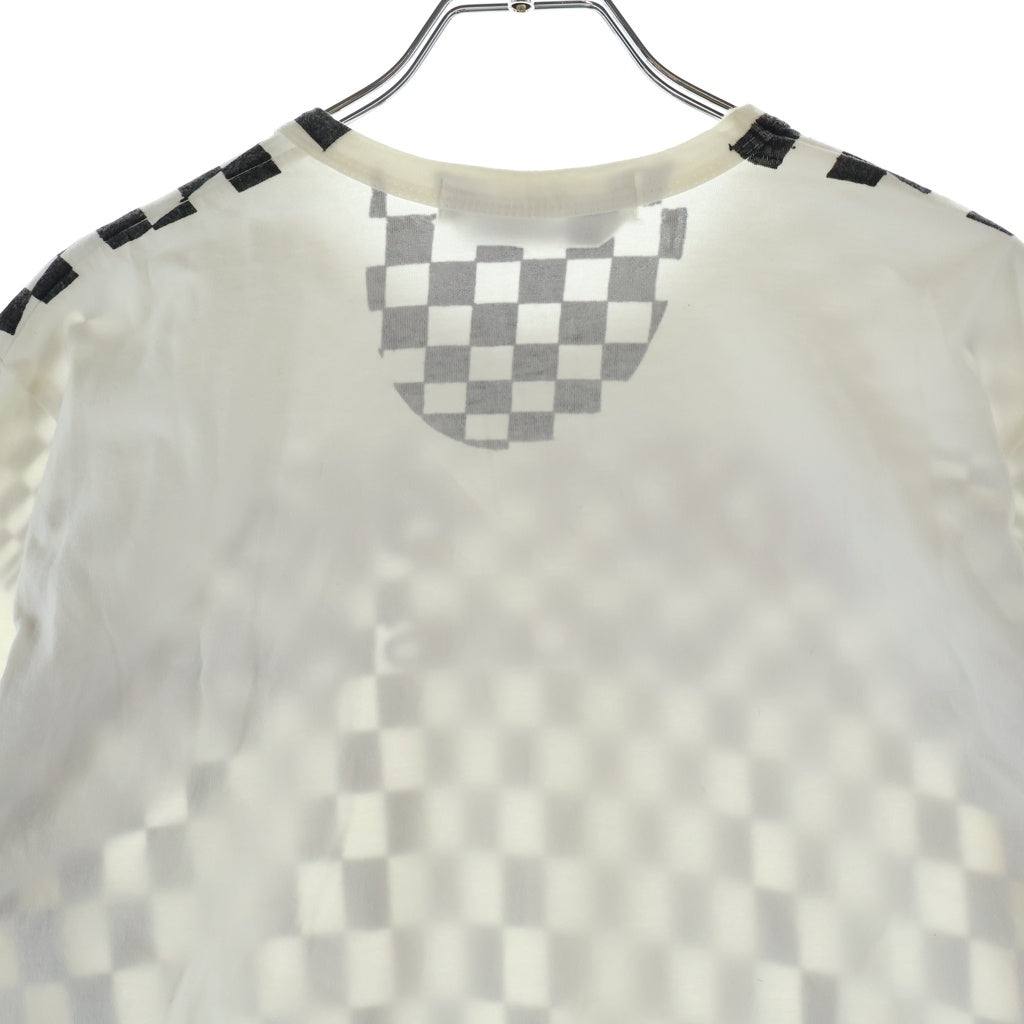 COMME des GARCONS SHIRT(コムデギャルソンシャツ) 00SS チェッカーフラッグ柄 クルーネック半袖Tシャツ カットソー ホワイト S08198
