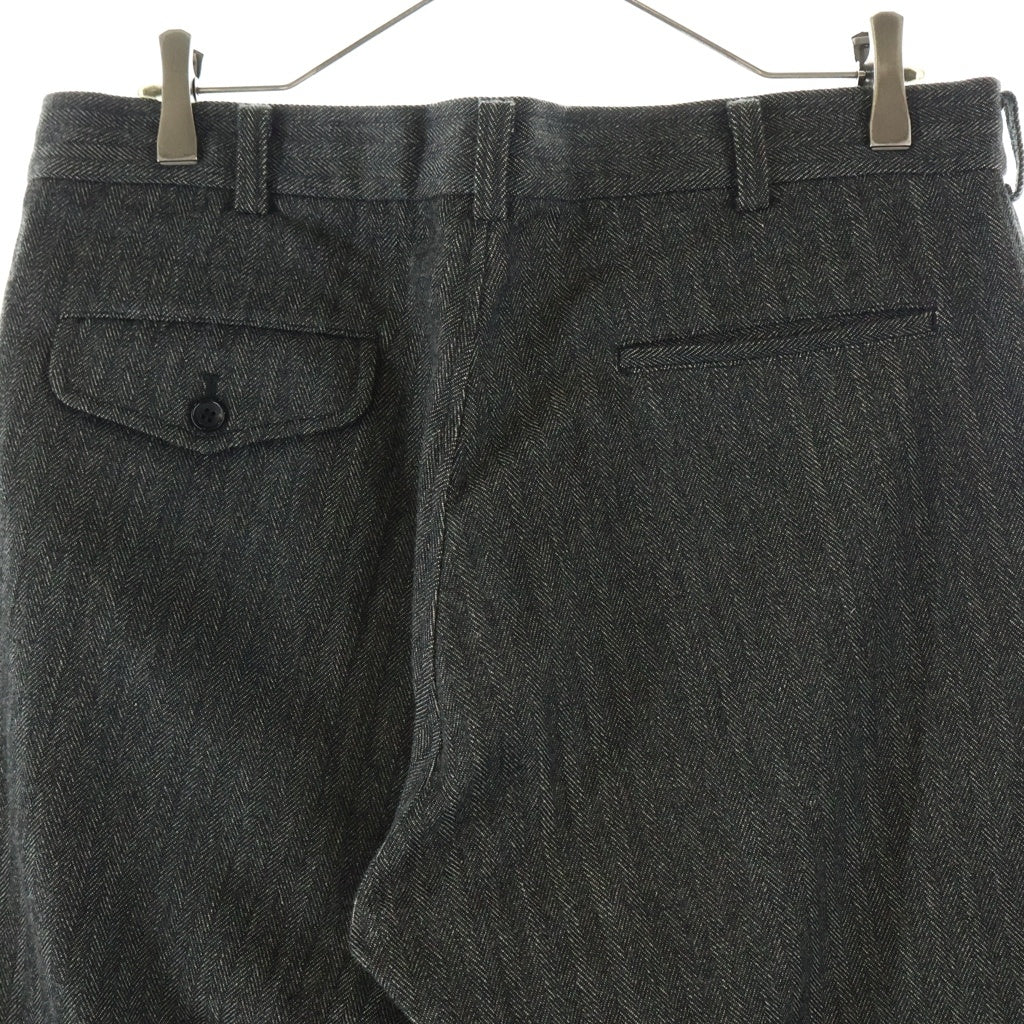 COMME des GARCONS HOMME(コムデギャルソンオム) 99AW 田中オム ウール混 ジップフライ ヘリンボーン スラックスパンツ グレージュ HP-04026M AD1999
