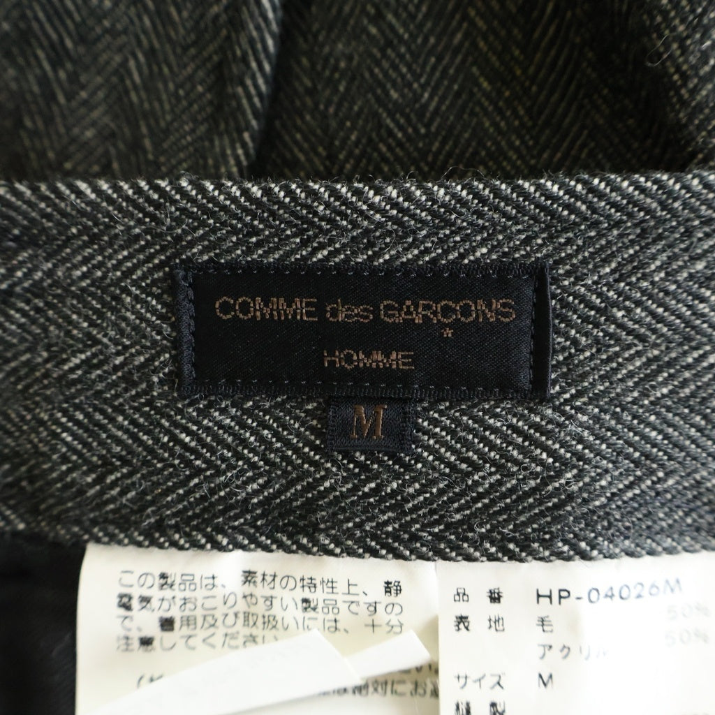 COMME des GARCONS HOMME(コムデギャルソンオム) 99AW 田中オム ウール混 ジップフライ ヘリンボーン スラックスパンツ グレージュ HP-04026M AD1999