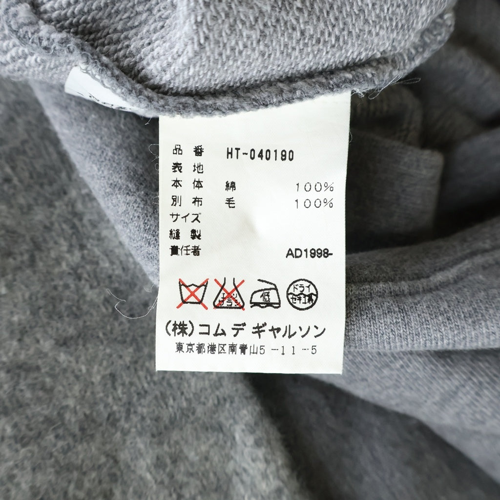 COMME des GARCONS HOMME(コムデギャルソンオム) 98AW 田中オム アームウールニット切り替え Vネック スウェットトレーナー グレー HT-040190 AD1998