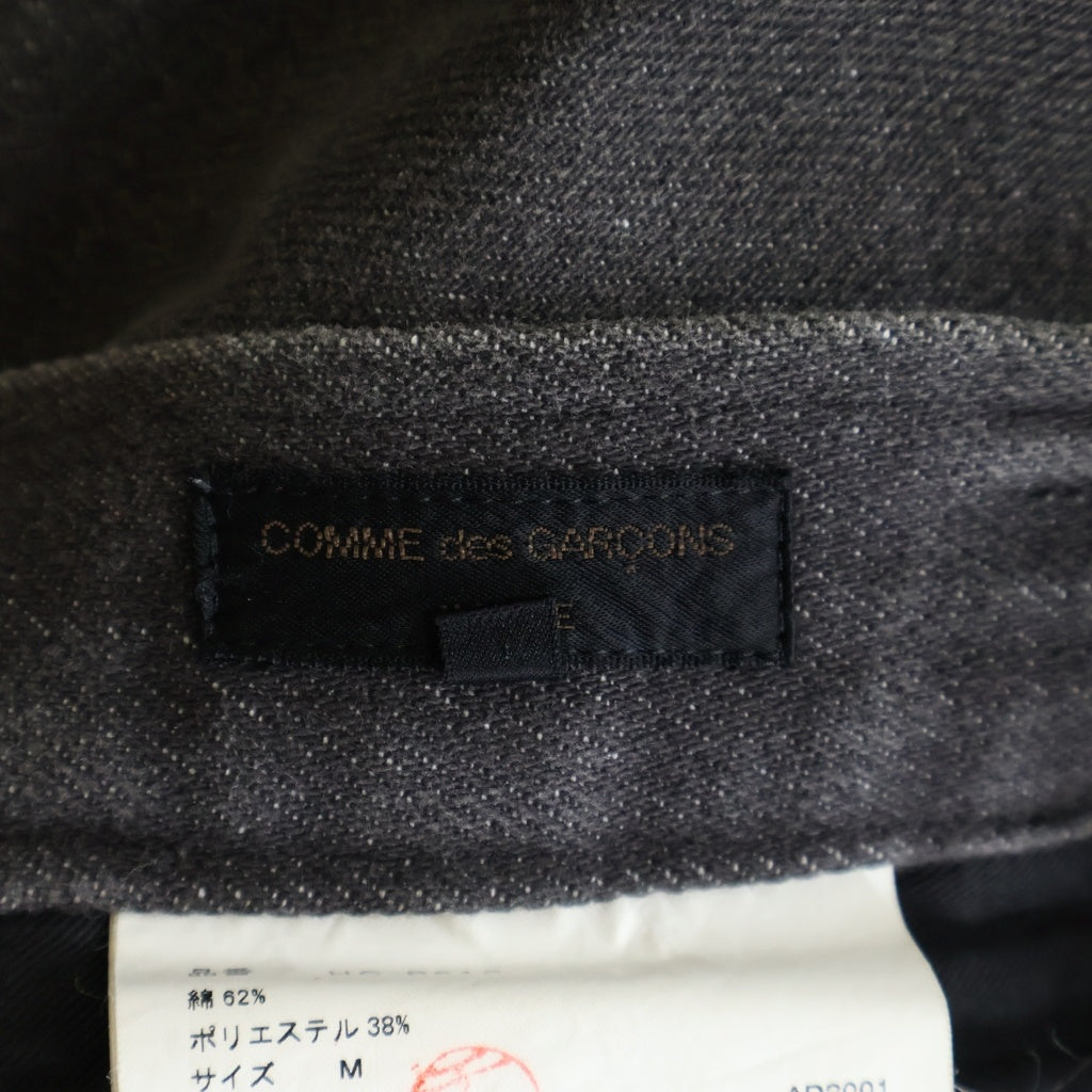 COMME des GARCONS HOMME(コムデギャルソンオム) 01AW 田中オム ジップフライ コットン ワークパンツ グレージュ HC-P010 AD2001