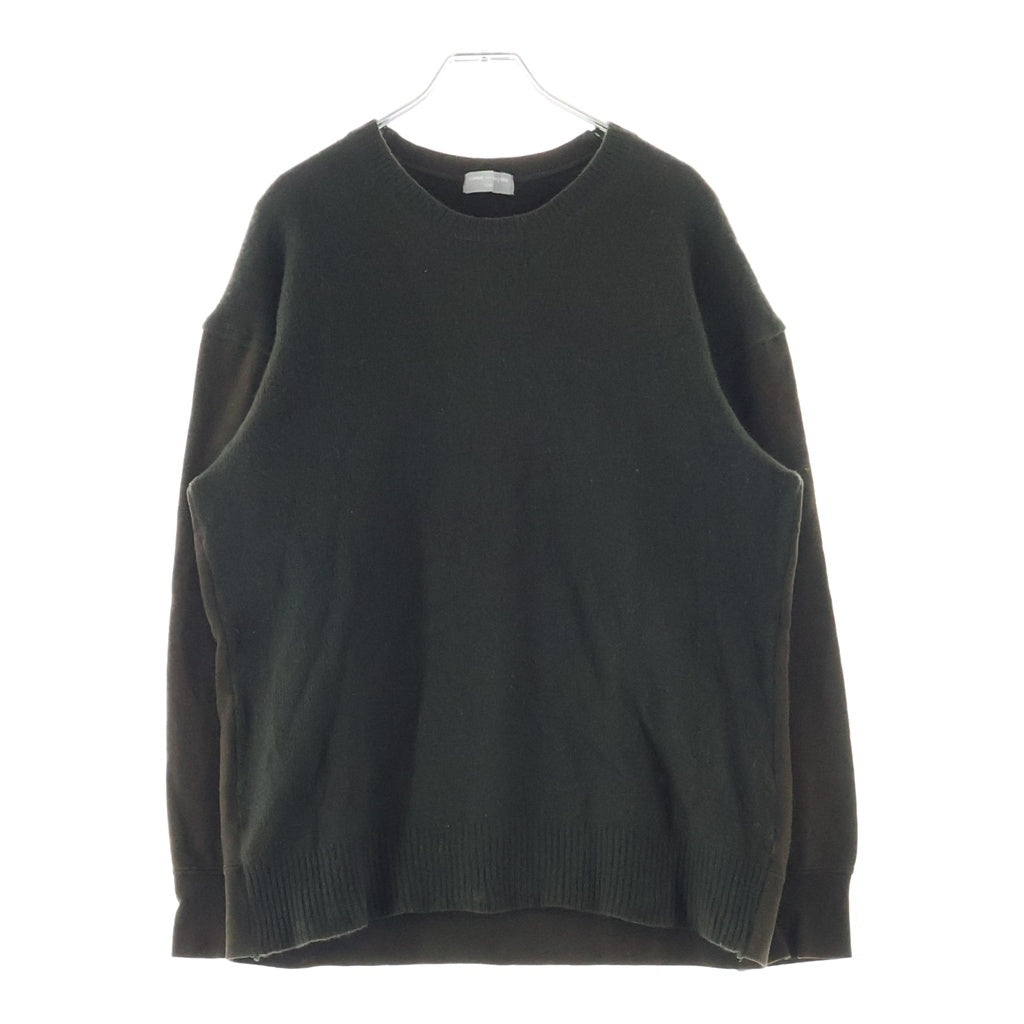COMME des GARCONS HOMME(コムデギャルソンオム) 98AW 田中オム フロントウールニットドッキング クルーネック スウェットトレーナー カーキ HT-040200 AD1998