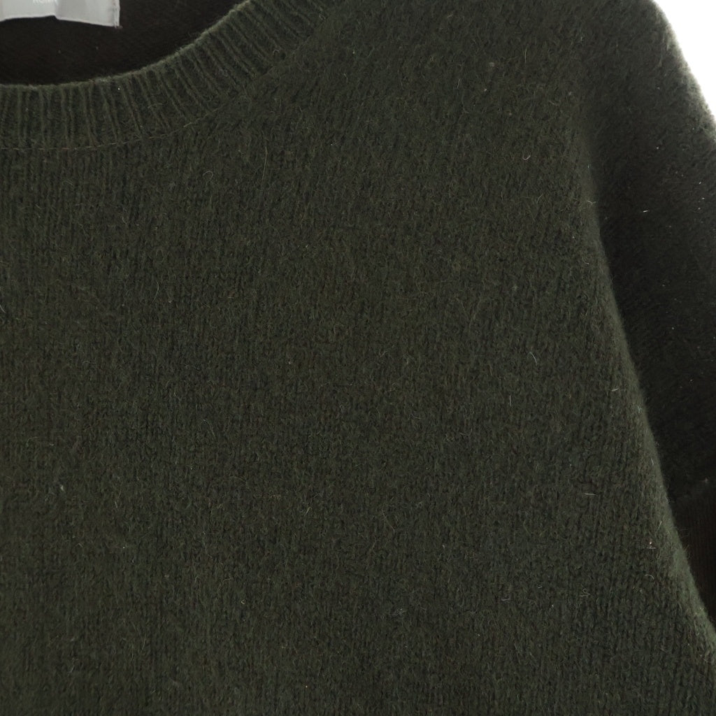 COMME des GARCONS HOMME(コムデギャルソンオム) 98AW 田中オム フロントウールニットドッキング クルーネック スウェットトレーナー カーキ HT-040200 AD1998