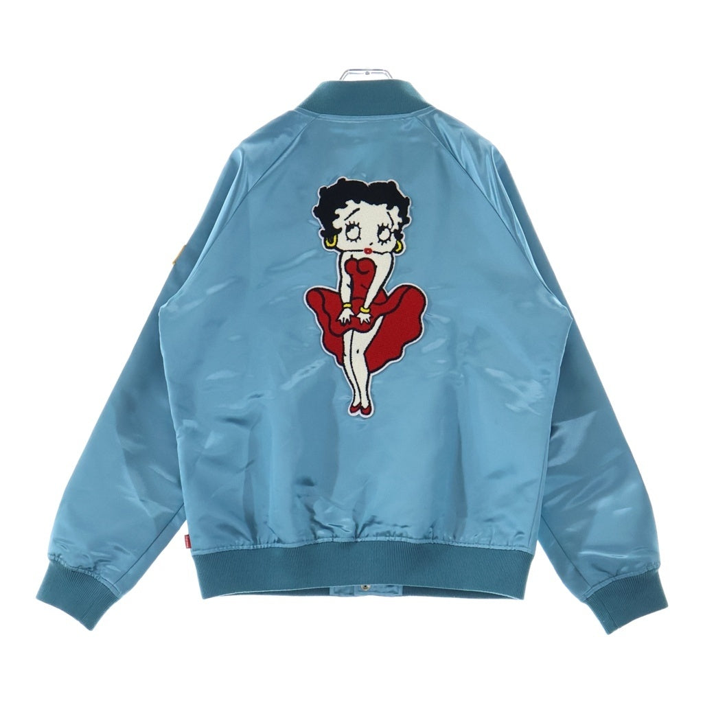 SUPREME(シュプリーム) 16SS Betty Boop Satin Club Jacket ベティ ブープ サテンクラブスーベニアジャケット ライトブルー
