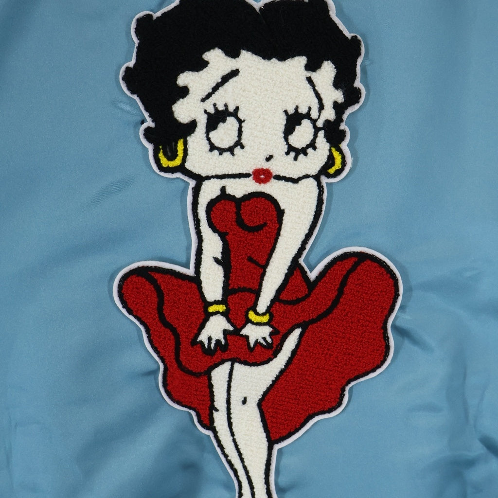 SUPREME(シュプリーム) 16SS Betty Boop Satin Club Jacket ベティ ブープ サテンクラブスーベニアジャケット ライトブルー