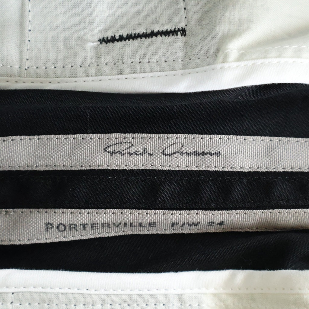 Rick Owens(リックオウエンス) 24AW TECUATL TRACK PANT テクアトル ローライズ ジッパー コットントラックパンツ ブラック RU02D6370-TE