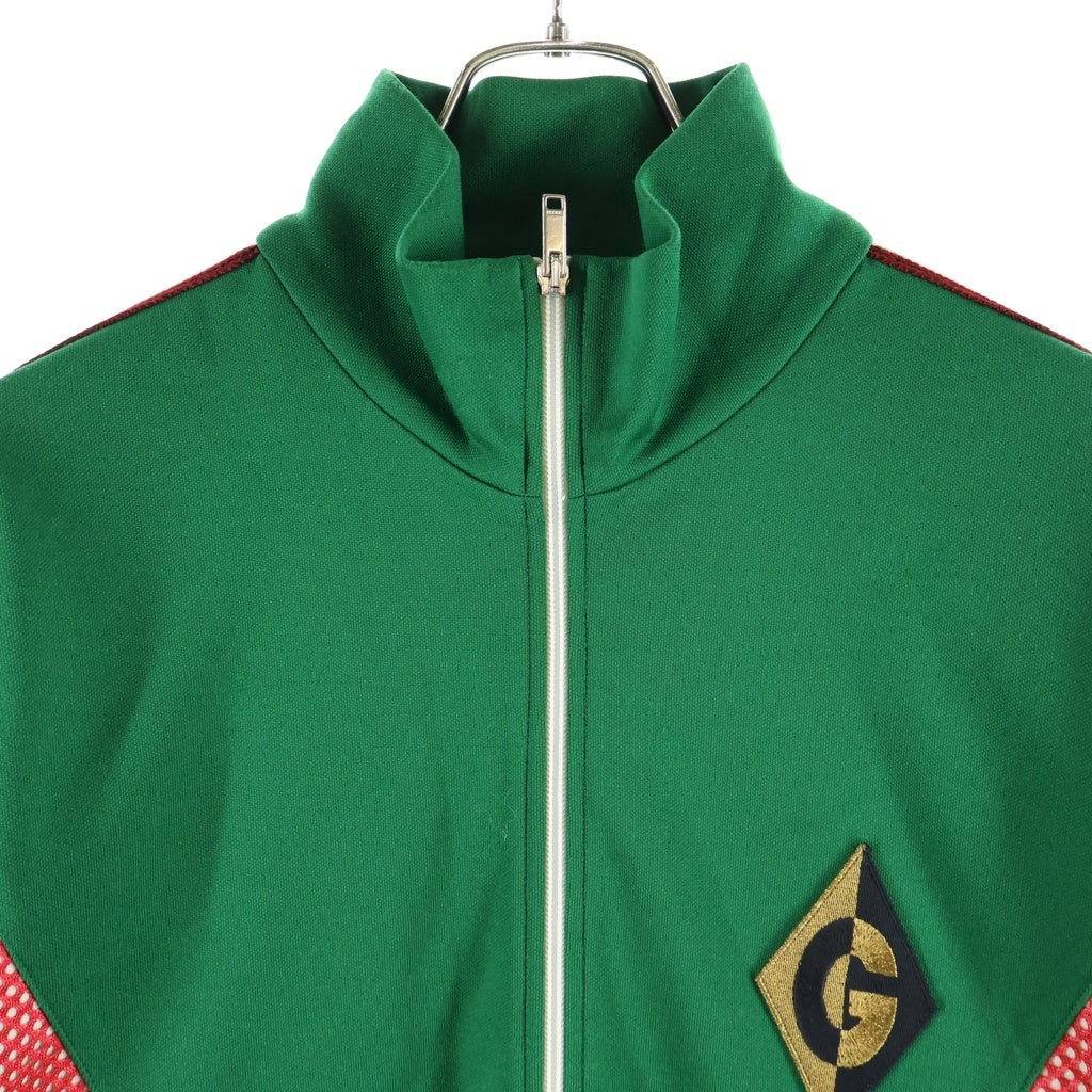 GUCCI(グッチ) 19AW Track Jacket フロントワッペン付き オーバーサイズ トラックジャケット ブラウン/グリーン 587372-XJBOJ