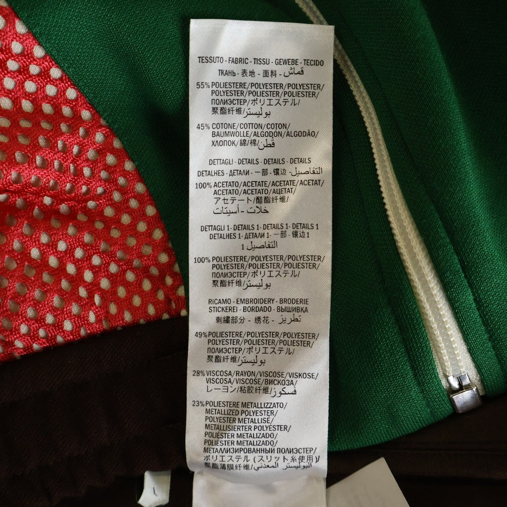 GUCCI(グッチ) 19AW Track Jacket フロントワッペン付き オーバーサイズ トラックジャケット ブラウン/グリーン 587372-XJBOJ