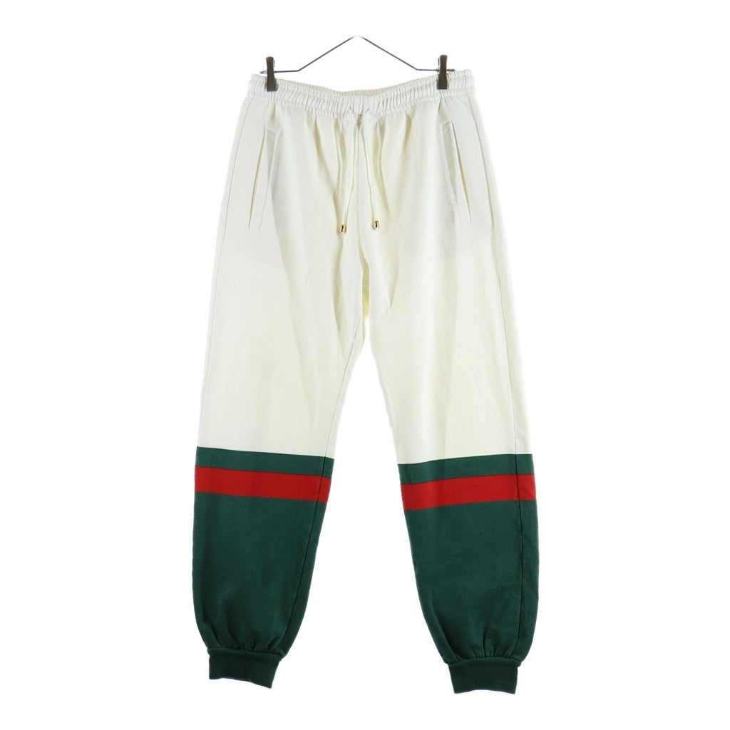 GUCCI(グッチ) 20AW Color Block Sweatpants カラーブロック スウェット パンツ ホワイト/グリーン 625403-XJCSU