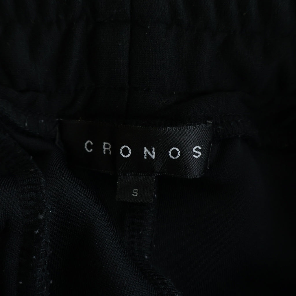 NO BRAND(ノーブランド) CRONOS クロノス Jogger Pants フロントロゴプリント サイドライン ジョガーパンツ ブラック/ブルー C11-SP-2545ST