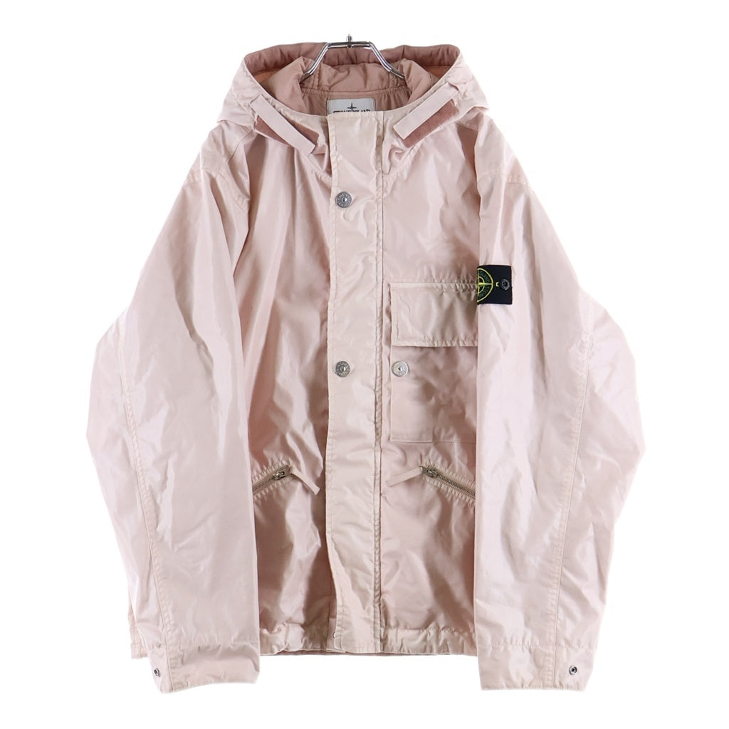 STONE ISLAND(ストーンアイランド) Mussola Gommata Jacket フラップポケット フーディー コーティングジャケット ピンク K1S154100062S0022