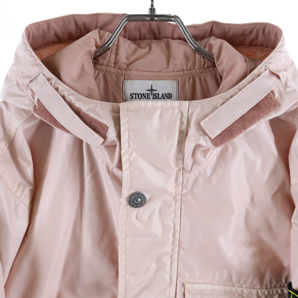 STONE ISLAND(ストーンアイランド) Mussola Gommata Jacket フラップポケット フーディー コーティングジャケット ピンク K1S154100062S0022