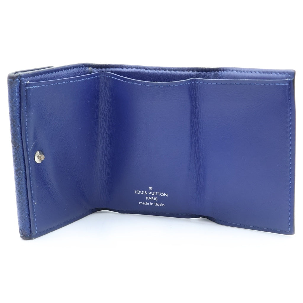 LOUIS VUITTON(ルイヴィトン) タイガラマ ディスカバリー コンパクトウォレット 三つ折り財布 ブルー M67620