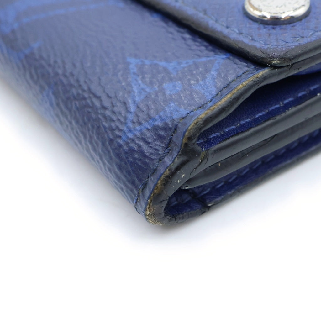 LOUIS VUITTON(ルイヴィトン) タイガラマ ディスカバリー コンパクトウォレット 三つ折り財布 ブルー M67620