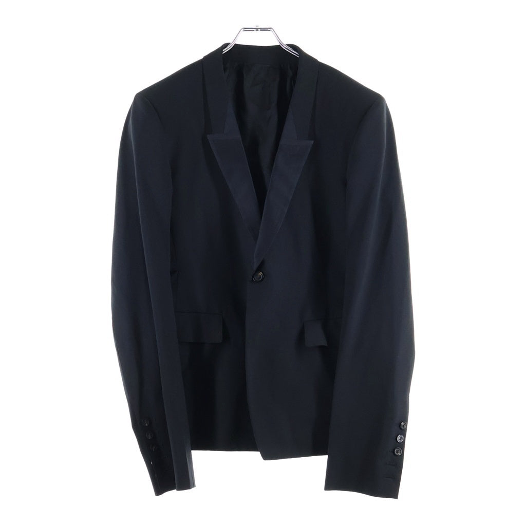 Rick Owens(リックオウエンス) 22SS SOFT BLAZER ピークドラペル 1B ソフト シングルテーラードジャケット ブレザー ブラック RU01B1733-ZLSC